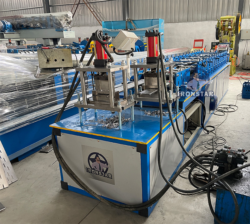 2 in 1 shutter door forming line for Ecuador Punching hole shutter door forming line | rolling shutter machine | shutter slat machine 2 in 1 rolling