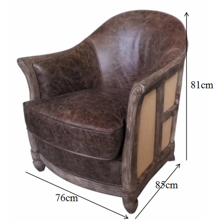 Classic Italian Defaico Furniture Single Leather Sofa Chair SGS