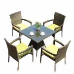Weatherproof PE Wicker Washable Seat Cover Outdoor Table Chairs