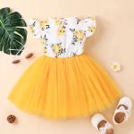 Baby Girl Printed Mesh Dress Summer Sweet Girls Children'S Dress Clothing