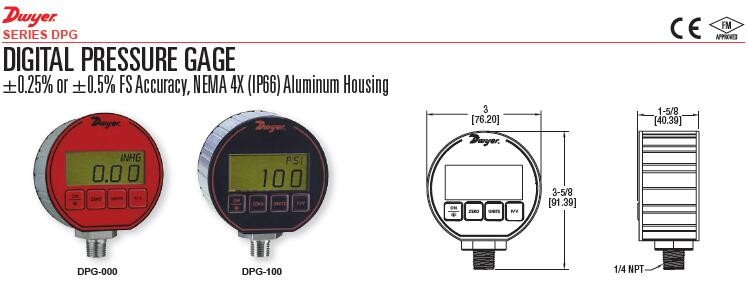 IP66 Digital Pressure Gauge Aluminum Housing DPG-105 NEMA 4X Electronic Pressure Gauge