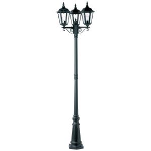 Quality Antique Cast Iron Street Light Post Paris Triple Head Tall Post In Black Finish wholesale