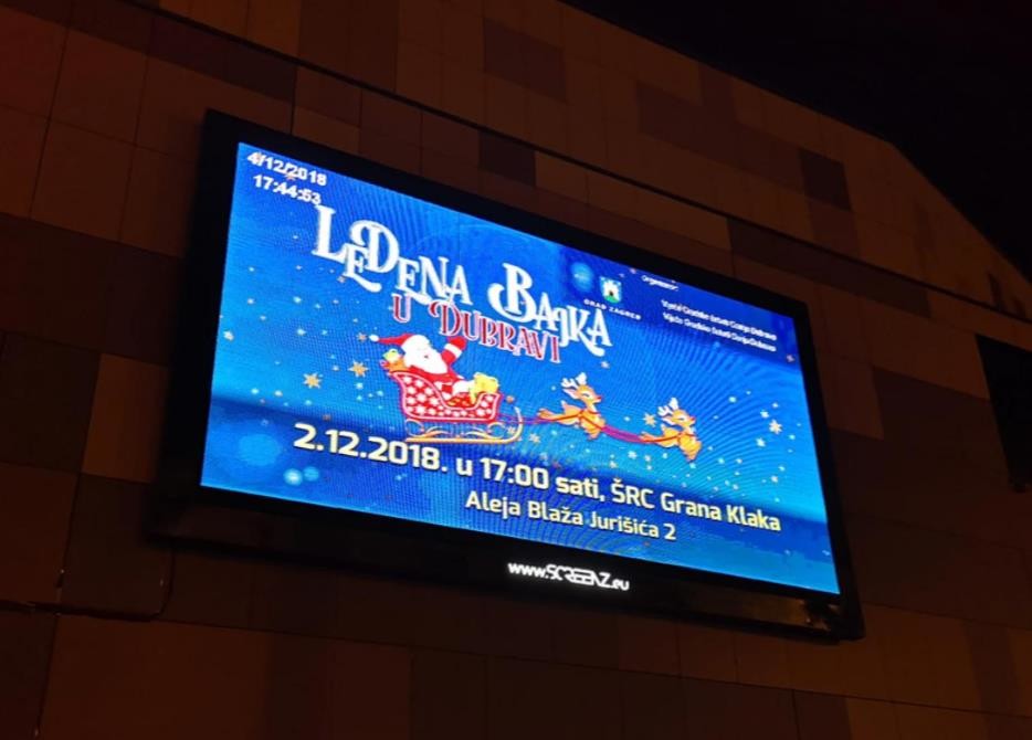 Full Color 6.67mm curved Large Outdoor LED Screen 1/4 scan For Railway Station