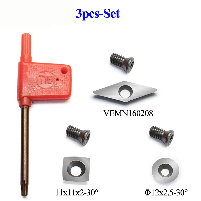 FK Tool Carbide Inserts Cutters Blades Knives Set Fit For Detailer Hollower Finisher Rougher Wood Lathe Turning Tools