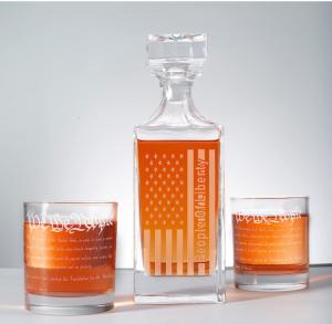 Quality Glass Bespoke 450ml Decanter Whisky Glass Bottles With Customer Logo wholesale