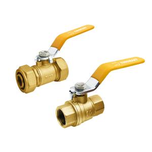 Quality Pipe Pex Fittings Brass Gas Valve Copper Ball Valve 1/2fm--2fm Brass Lockage Brass Gas Ball Valve Yellow wholesale