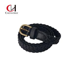 Quality Cowhide Or PU Woven Braided Leather Belt With Soft Waist Anti Wear wholesale