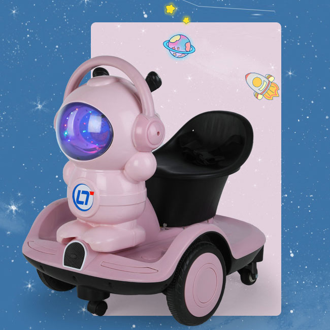 Foldable Kids Ride On Truck Car Children's Cartoon Push and Racer LED Lights Max Weight 50lbs