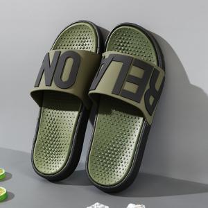 Quality Latest Summer Mens Rubber Flip Flop PVC Simple LOGO Slipper wholesale