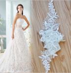 Cord Lace Applique Ivory Color Embroidery Flower for Wedding Dress
