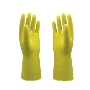 Quality Natural Latex Kitchen Flocklined Rubber Gloves Puncture Resistance For Dishwashing wholesale