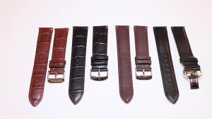 Quality 16mm - 22mm 2 Piece Curved Replacement Leather Strap wholesale