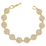 Micro 18k Gold Charm Bracelet Jewelry Zircon Geometric Heart Shaped Diamond