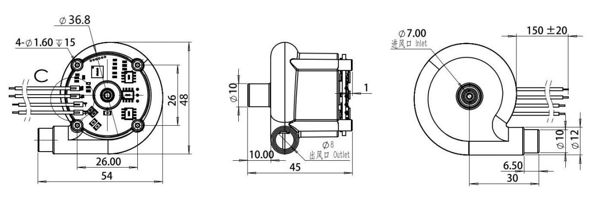 12V mini size big airflow centrifugal dc brushless blower with stable performance