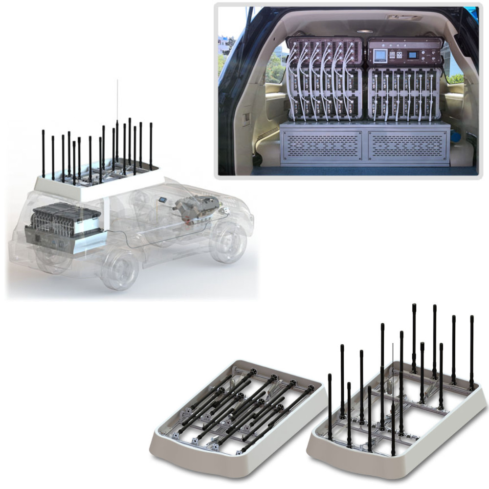 Car Modification Anti-FPV System RF Amplifier 50MHz~6GHz Detection Strike Drone Jammer Converted Into Anti-Drone Vehicle