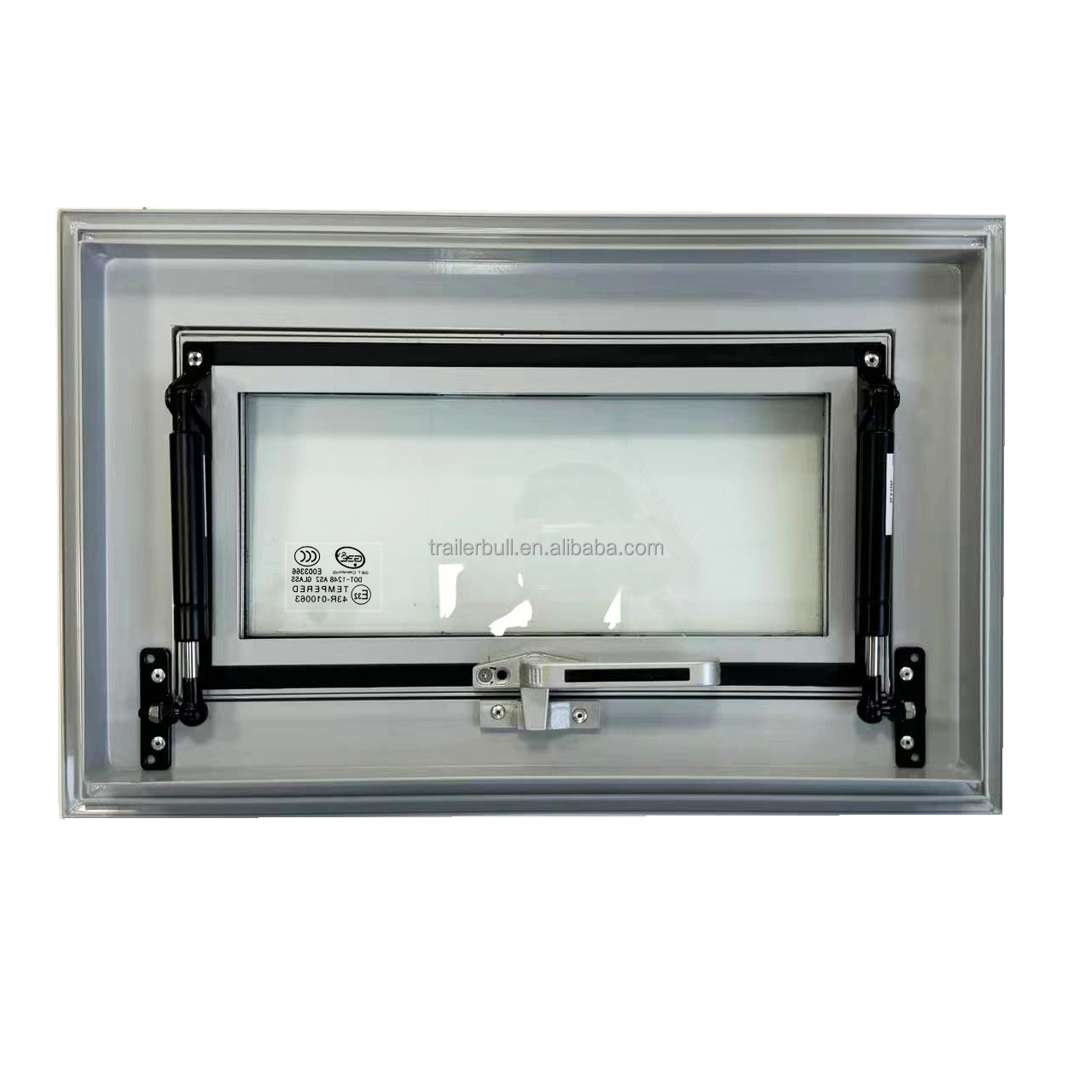 Natural Color/Grey Window Frame for Customizable Tempered Glass Expedition RV Windows