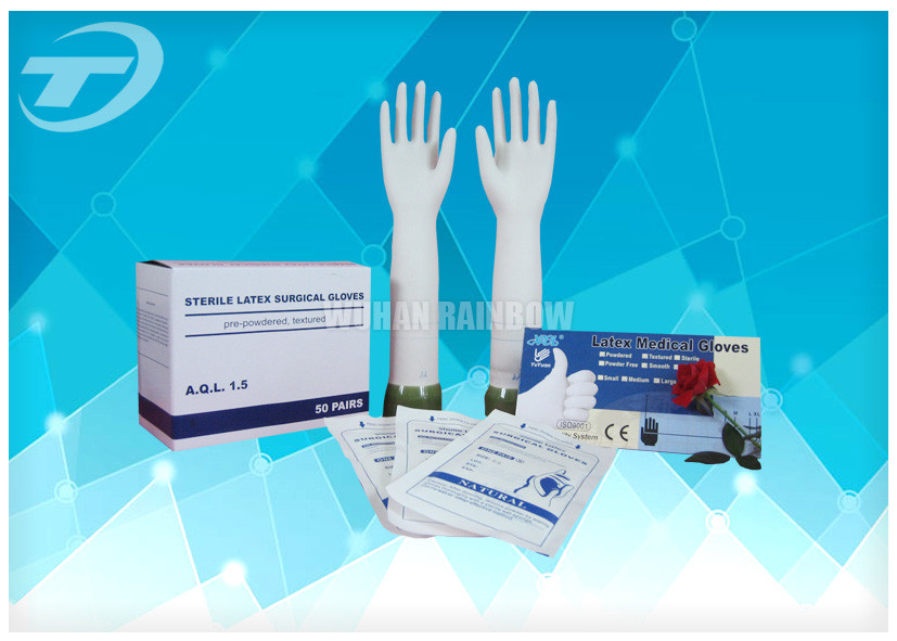 Latex Surgical Gloves Powder Free Sterilized By Gamma Radiation