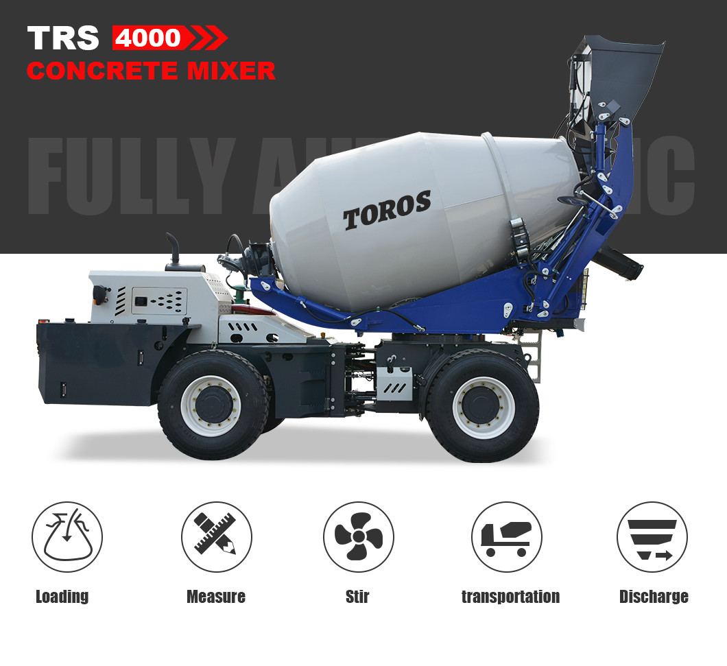 High Efficiency Concrete Transit Mixer Self Loader Concrete Mixer Customization
