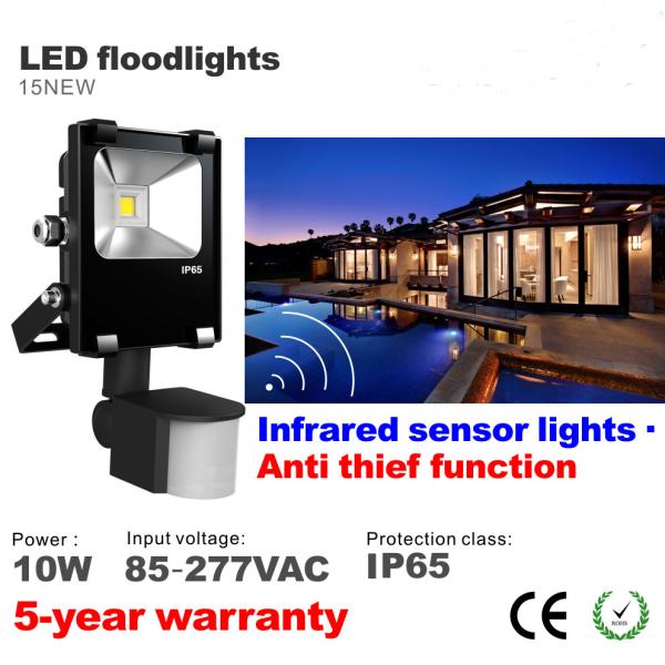 10W LED Floodlight with infrared motion sensor LED Flood light Outdoor