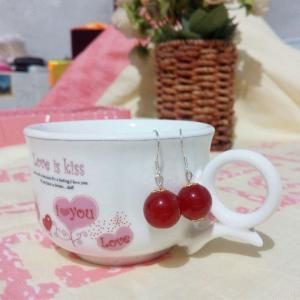 Quality Sterling Silver S925 Red Agate earrings eardrop wholesale