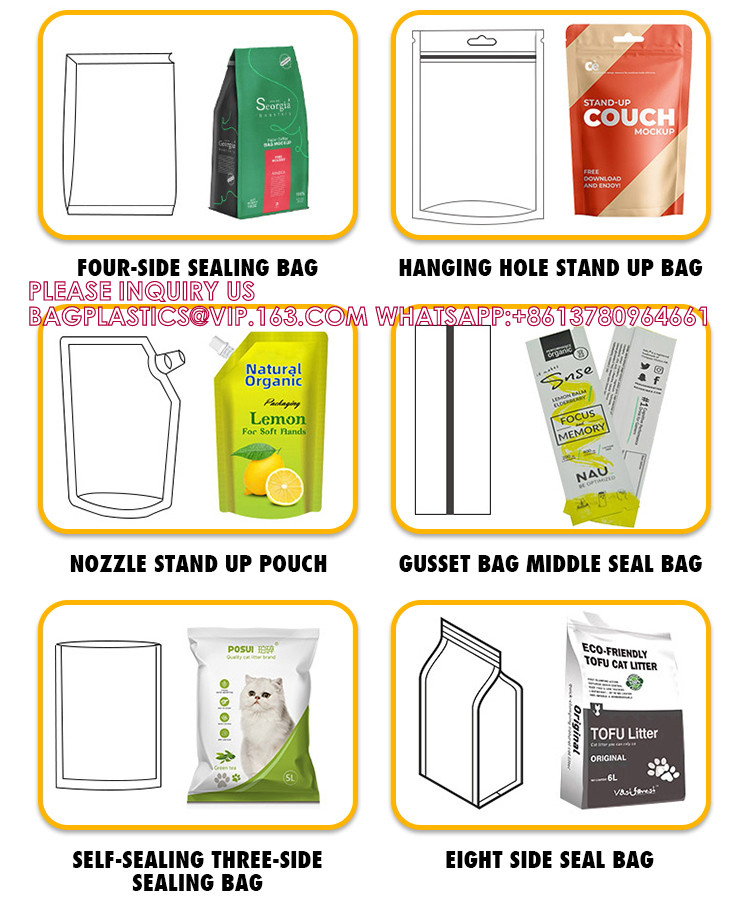 Herbal Pouch, Tea Bag, Custom Printed Side Seal Laminated Pouch Kraft Paper Packing Packaging Bag