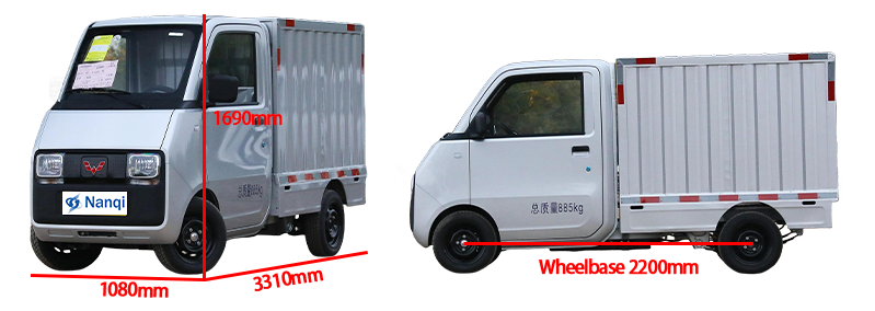 2-Door 1-Seater E10 Wuling Electric Van 41Ps 8" LCD Touch Screen