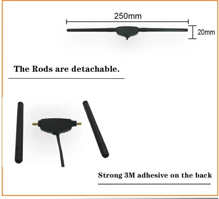 4K 1080P 150 Miles Home Digital Tv Antenna Car Uhf Antenna With Magnetic Base