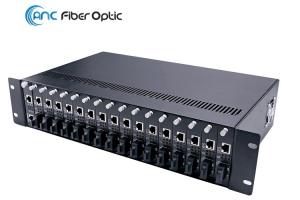 Quality FTTX Rack Mount Fiber Optic Media Converter Chassis 19 Inch 2U 14 Slots Or 16 Slots wholesale