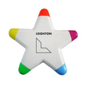 Quality five color highlighter marker, star shape highlighter marker pen wholesale