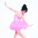 Floral Ruffle Ballet Dance Costumes Curling Hem Dress Back Cross Straps