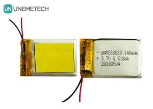 Quality Low Self Discharge Lipo Battery 282028 / 3.7V 140mAh Lithium Polymer Battery for Wearable Devices wholesale