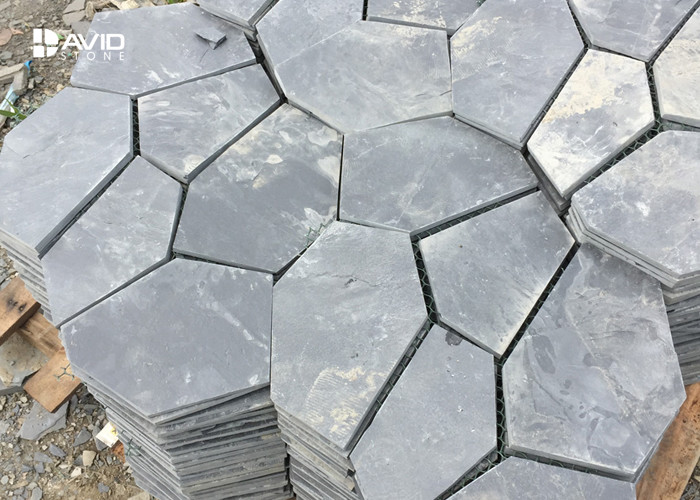 Durable Natural Slate Paving Stones 10/20mm Thickness Irregular Size Non Slip