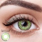 Comfortable Reusable Iris Green Contacts Coloured Lenses With Power