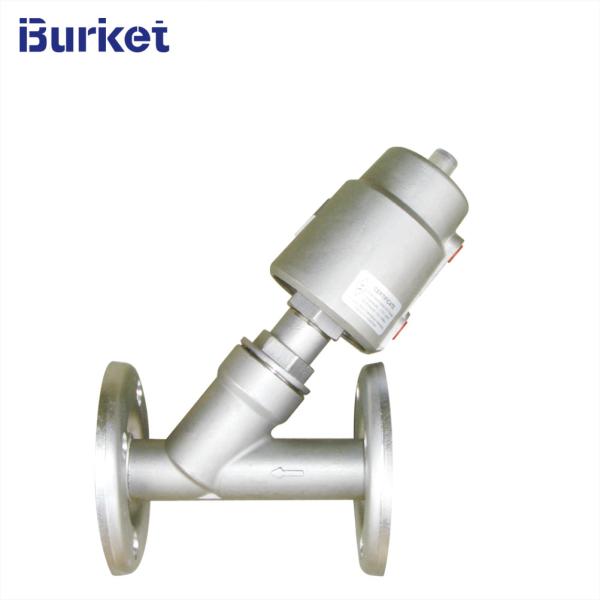 Pneumatic Stainless Steel Flange Y-type Angle Seat Valve With Stainless Steel