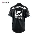 Custom Logo Print Black Motorcycle Top for S-XL Casual and Breathable Team