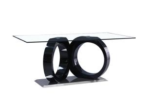 Quality Wooden Legs Glass Top 76cm Modern Dining Table wholesale