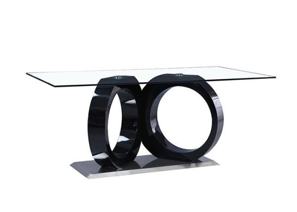 Wooden Legs Glass Top 76cm Modern Dining Table