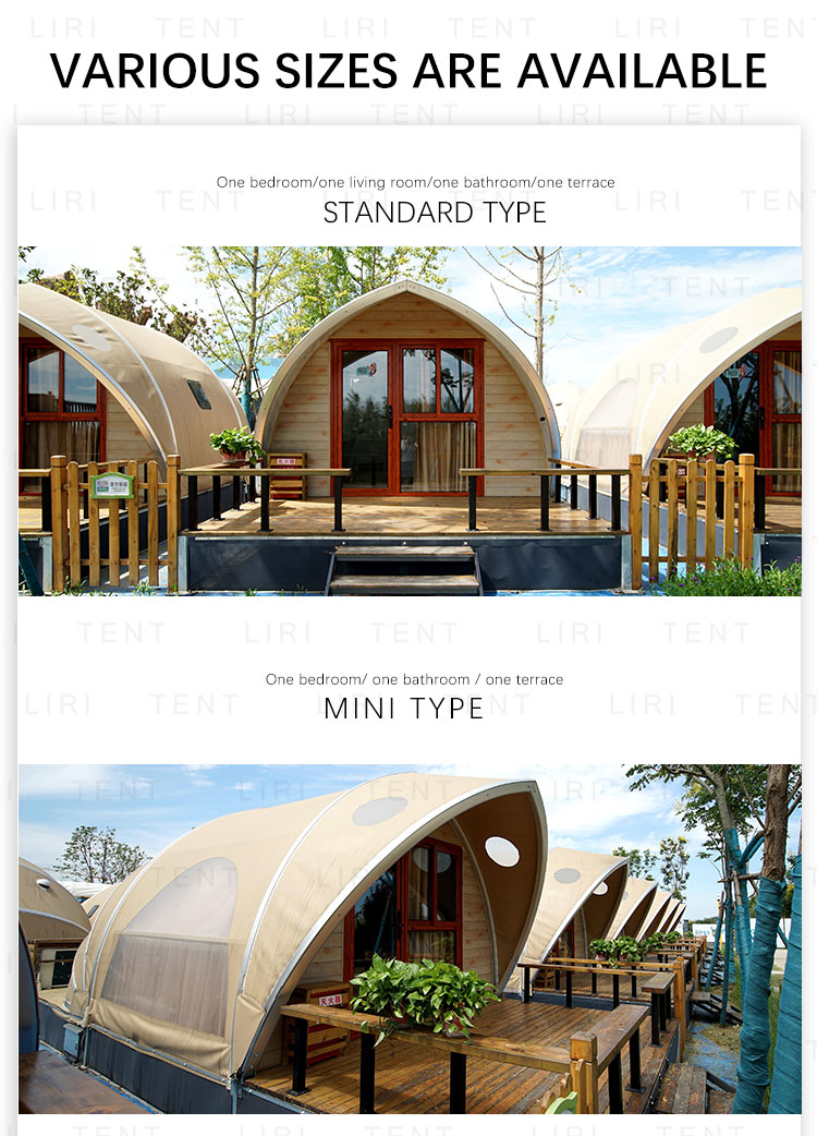 Customized Luxury Glamping Tents Holiday Hotel Dessert Shell Shape For Resorts