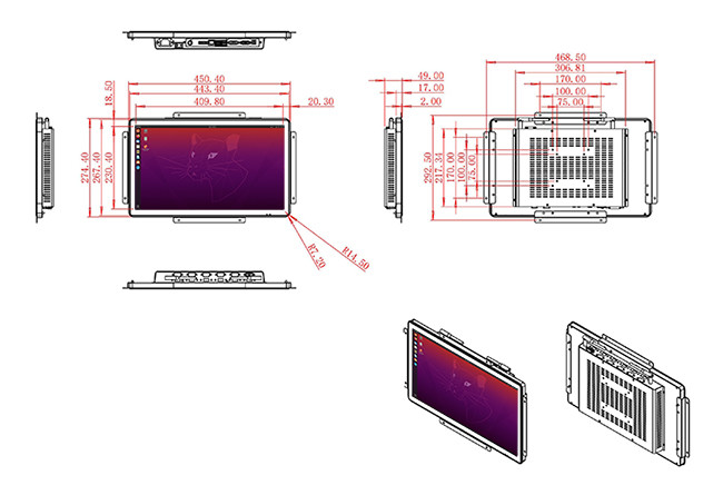 18.5-Inch Linux All-in-One Interactive Module for Traffic Control Centers, Healthcare Interfaces, Smart Building Panels, and Warehouse Management