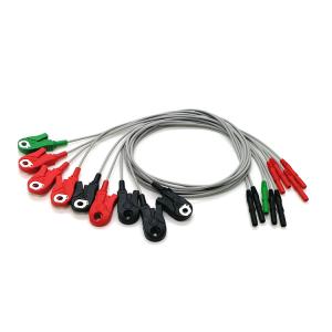 Quality Electrocardiograph 0.6m ECG Lead Cable Electrode Lead Wires With Grabber wholesale