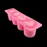 Soft High Quality 4 Cavity Round Silicone Ice Cup Mold Ice Shot Glass Maker FDA