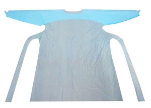 Quality Blue Disposable Medical Aprons , Plastic Disposable Doctors Apron wholesale