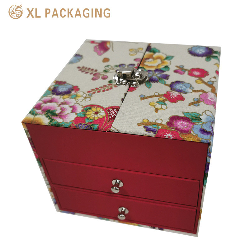 Glossy Lamination Cardboard Drawer Box with Magnet Flip Printing Flower For Fashion Gift Craft Skin Care Face Cream