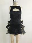 Black Girls Dancewear Pattern Performance Clothing Na Certification