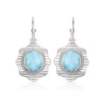 925 Sterling Silver Natural Larimar Heart Earrings Customized