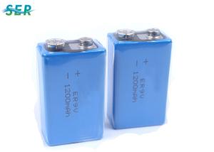 Quality ER9V 1200mAh 9V Lithium Battery , Li SOCl2 Rechargeable 9 Volt Lithium Ion Battery wholesale