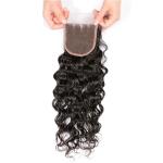 Malaysian Water Wave Swiss Lace Closure Free Parting Natural Color No Shedding