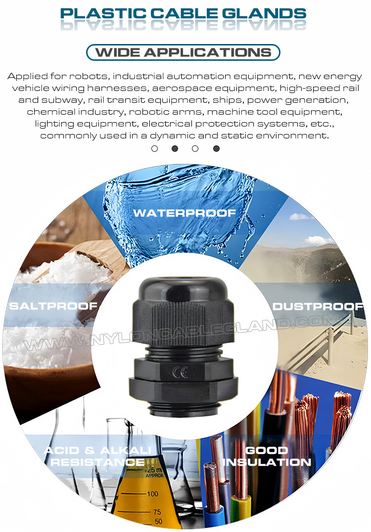 Watertight Cable Glands, Nylon 6 (UL94 V-2), IP68/IP69K, PG & Metric Thread, M12-M75 / PG7-PG48, Orange RAL 2004