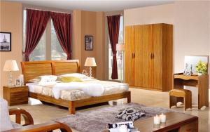 Quality modern wooden 1.5m bed room set furniture wholesale