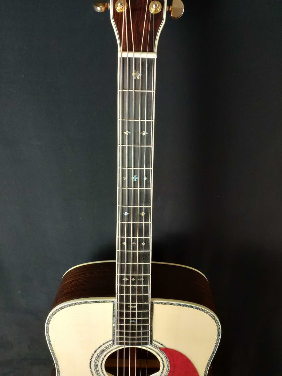 All Solid Spruce Round Body Dreadnaught D42 Acoustic Electric Guitar with Ebony Fingerboard